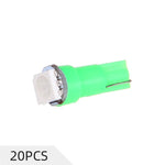 Green T5 LED Side Marker Light Bulb 1SMD 5050 Chips Fit 1994-2001 Dodge Ram 3500 5.9L/1994 Eagle Summit 2.4L ?| 20 Pcs