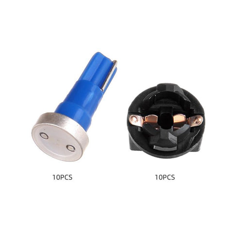 Blue T5 COB LED Dashboard Light Bulb With 3/8" 9mm Twist Lock Socket Fit 1998-2013 Honda Civic ?2.0L 1.3L | 10 Pcs ECCPP