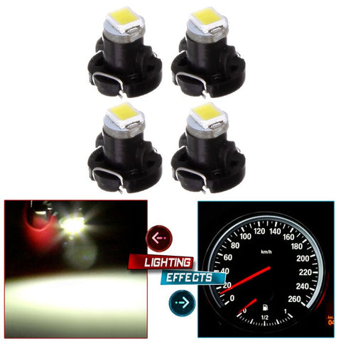 4Pcs White 8mm T3 Neo Wedge LED Bulb 1SMD LED Chips Instrument Panel Indicator A/C Climate Control Lights ECCPP