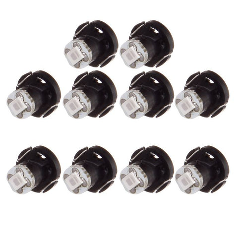 10Pcs Green 10mm T4/T4.2 Neo Wedge LED Bulb 1SMD 2835 LED Chips Instrument Panel Climate Control Lights ECCPP