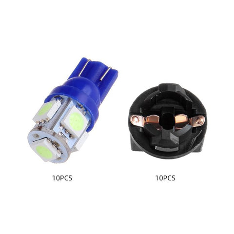 Ice Blue T10 LED Instrument Panel Light Bulb 5-5050-SMD With 1/2"Hole 13mm Twist Lock Socket Fit 2001-2002 Dodge Ram 1500 ECCPP