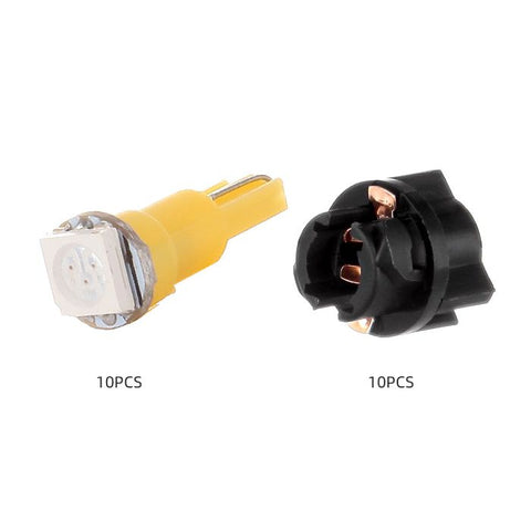 Amber T5 LED Interior Light Bulb 1SMD 5050 Chips With 3/8" 9mm Twist Lock Socket Fit 2011-2014 Hyundai Sonata ?2.4L 2.0L | 10 Pcs ECCPP