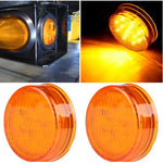 2) 2.5" Trailer Light Sealed Round Side Marker Turn Signal Tail Lamp Kits Amber