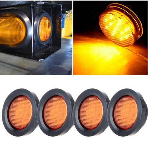 4x 2.5 inch Round 13 led Side Marker Clearance Truck trailer Light Amber