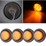 4x Round 2 inch Amber 9 LED Clearance side Marker tail trailer Light universal