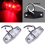 Pair Clearance/Identification Light Side Marker Clear Lens Red Light Boat 2.5''