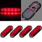 4x 6 inch Red 10 LED Stop Turn Tail Brake Light Side marker Trailer Truck