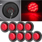 8x 2 inch round Red RV Truck Trailer side Marker tail turn light + Grommet