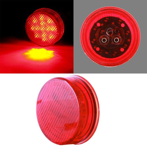 1X Waterproof Red 2.5" Round Truck Trailer Side Marker Clearance Light 13Diodes