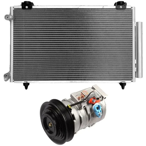 AC Condenser & AC Compressor Cooling Kit 2005-2008 Toyota Corolla Matrix ECCPP