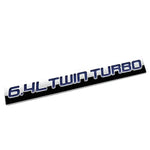 Aluminum Stick On Polish Blue 6.4L 6.4 L Twin Turbo Decal Emblem Trim Badge Logo DNA MOTORING