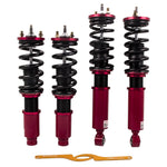 Adj. Damper Full Set compatible for HONDA CR-V 1996-2001 Coilover Absorber Kit Red MaxpeedingRods