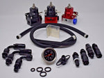 Adjustable Aero EFI Fuel Pressure Regulator Kit W/ 160PSI Oil Gauge AN-6 Hoses MD Performance
