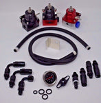 Adjustable Aero EFI Fuel Pressure Regulator Kit W/ 160PSI Oil Gauge AN-6 Hoses MD Performance