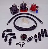 Adjustable Aero EFI Fuel Pressure Regulator Kit W/ 160PSI Oil Gauge AN-6 Hoses MD Performance