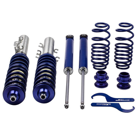 Adjustable Coilovers Absorber Springs compatible for VW Golf MK4 2WD only A4 1998-2005 MaxpeedingRods