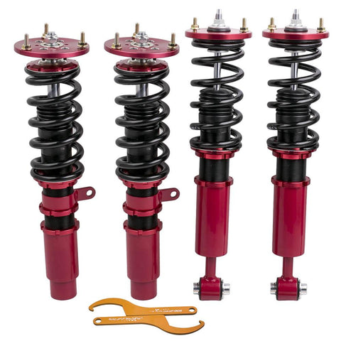 Adjustable Height Red Coilovers Suspension Kits compatible for BMW 5 Series E60 Sedan 2004 - 2010 MaxpeedingRods