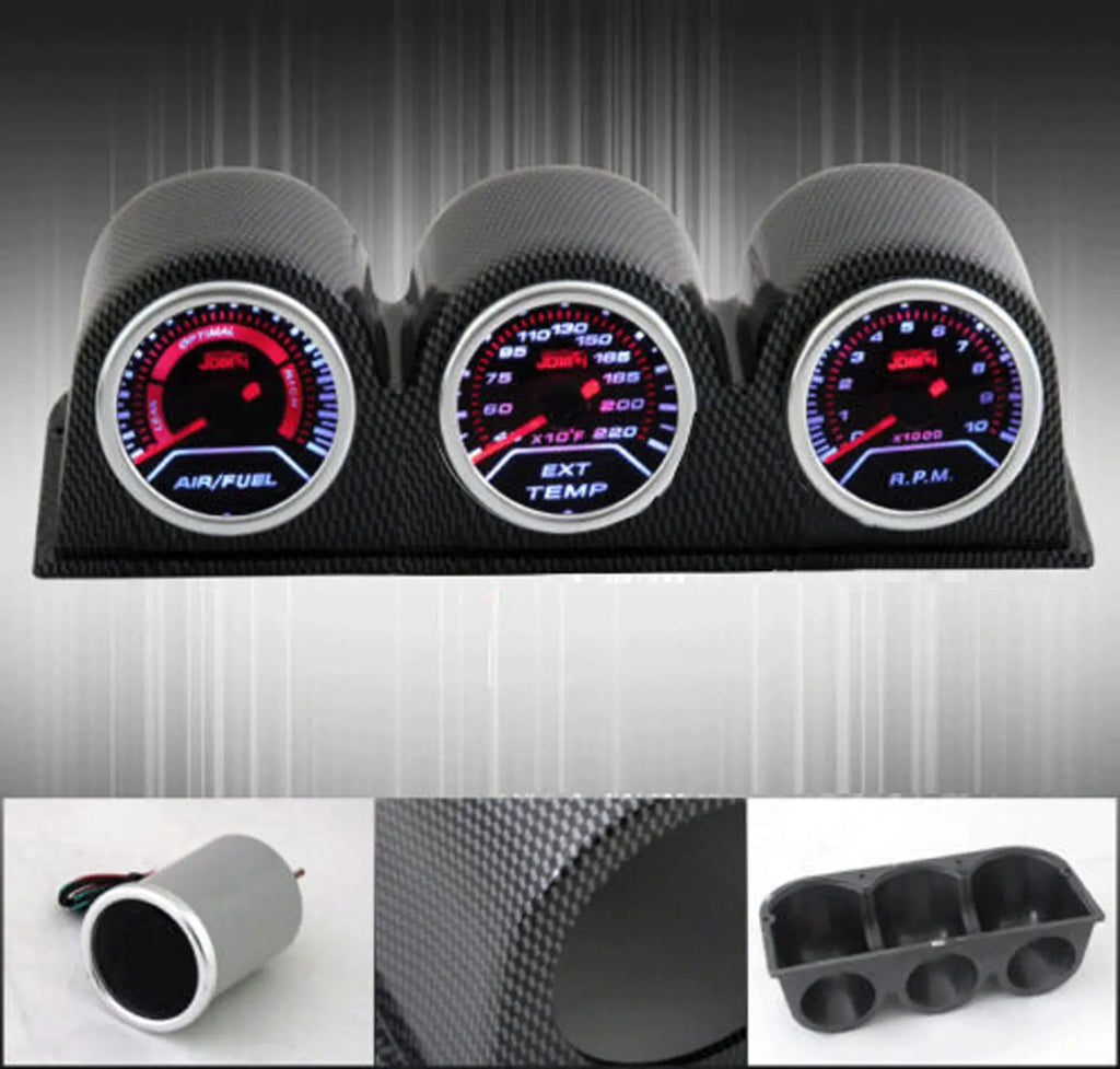 Air Fuel + Gas Temperature Gauges + Tachometer + Dash Mount Pod Holder