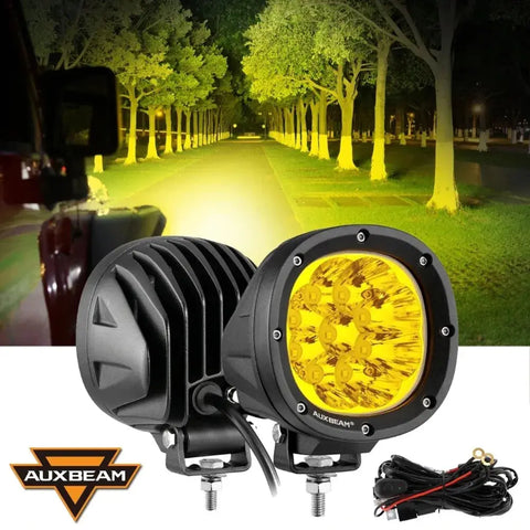 Auxbeam For Yamaha Banshee Amber Led Cubes Fog Light Pods Spot Driving Lamps 2Pc EB-DRP