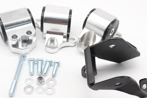 B-Series 3 Bolt Billet Motor Mount Swap Kit - 96-00 EK - (Silver) Dynamic Performance Tuning