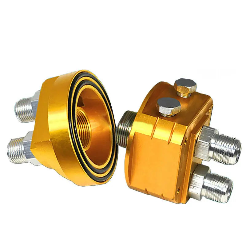 BILLET ALUMINUM 20MM MALE FITTING ENGINE OIL FILTER RELOCATION PLATE A