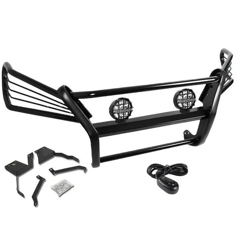 Black Brush Grille Guard+Round Clear Fog Light Fit 03-09 Lexus Rx330/350/400H DNA MOTORING