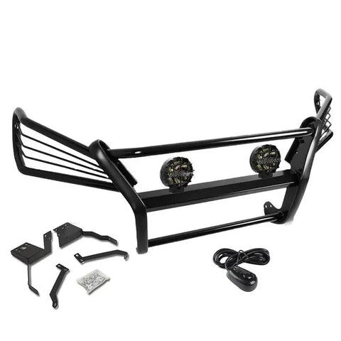 Black Brush Grille Guard+Round Smoke Fog Light Fit 03-09 Lexus Rx330/350/400H DNA MOTORING