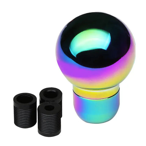 Ball Style MT Manual Transmission Stick Shift Knob Neo Chrome M8 M10 M12 Adapter DNA MOTORING