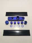 Billet-Alum. Twin Dual Bosch 044 Fuel Pump Outlet Manifold W/ Mounting bracket MD Performance