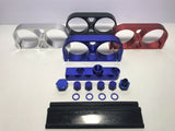 Billet-Alum. Twin Dual Bosch 044 Fuel Pump Outlet Manifold W/ Mounting bracket MD Performance