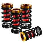 Black Adjustable 1-4"Red Scale Suspension Coilover Spring 88-00 Eg Ek Em Dc DNA MOTORING