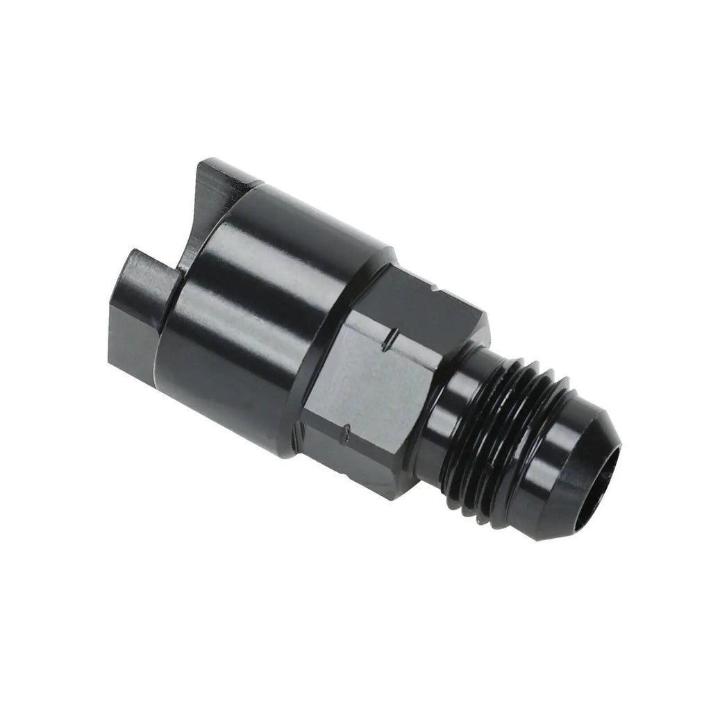 Black Fuel Adapter Fitting 6An To 3/8 Gm Quick Connect W/ Thread Retai ...