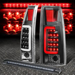 Black Housing Clear 3D Led Tail+Smoked 3Rd Brake Light 92-00 Suburban/Tahoe Speed Daddy