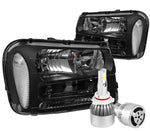 Black Housing Headlight+Clear Corner+White Led 9006 Hid W/Fan Fit 02-09 Blazer DNA MOTORING