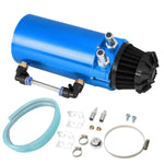Blue Aluminum Engine Oil Reservoir Catch Can/Tank Kit W/Breather Filter Baffled DNA MOTORING