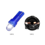Blue Round T5 Diode LED Instrument Panel Light Bulb With 3/8" 9mm Twist Lock Socket Fit 2009-2011 Honda Accord ?3.5L 2.4L | 10 Pcs ECCPP