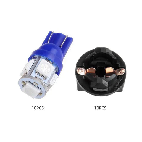 Blue T10 LED Instrument Panel Light Bulb 5-5050-SMD With 1/2"Hole 13mm Twist Lock Socket Fit 1976-2015 Honda Accord ECCPP