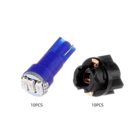 Blue T5 LED Instrument Gauge Light Bulb 3SMD 3014 Chips With 3/8" 9mm Twist Lock Socket Fit 1977-2005 Buick Century 3.8L 2.2L | 10 Pcs ECCPP