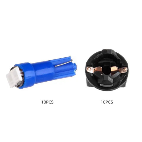 Blue Wedge T5 LED Dashboard Gauge Light Bulb 2SMD 2835 Chips With 3/8" 9mm Twist Lock Socket Fit 1999-2009 Toyota 4Runner 3.4L 4.7L | 10 Pcs ECCPP