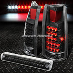 C10 C/K Full Size Black/Clear Led Bulb Tail Lights+3Rd Roof Brake/Stop Lamp Speed Daddy