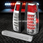 C10 C/K Full Size Chrome/Clear Led Bulb Tail Lights+3Rd Roof Brake/Stop Lamp Speed Daddy