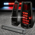 C10 C/K Pickup Black/Smoke Rear Led Bulb Tail Light+3Rd Roof Brake Lamps Speed Daddy