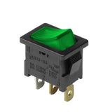 Car/Boat Mini Rocker Power Toggle Switch Green Led Indicator 12V 16A Acc Gnd Pin DNA MOTORING