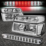Chrome Clear Lens Headlight+Corner+3Rd Brake Led Light 04-12 Colorado/Canyon Speed Daddy