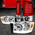 Chrome Housing Amber Headlight+Drl+Red Full Led Tail Light 07-09 Dodge Ram Speed Daddy