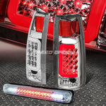 Chrome Housing Clear 3D Led Tail+3Rd Brake Light 88-00 Chevy/Gmc C/K Pickup Speed Daddy
