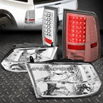 Chrome Housing Clear Side Quad Headlight+Led Chrome Tail Lamp 10-17 Ram Speed Daddy