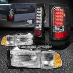 Chrome Housing Headlight+Smoke Tinted Led Brake Tail Light 94-02 Dodge Ram Speed Daddy