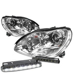 Chrome Projector Headlight Signal Light+8 Led Smoke Fog Light Fit 00-06 W220 DNA MOTORING