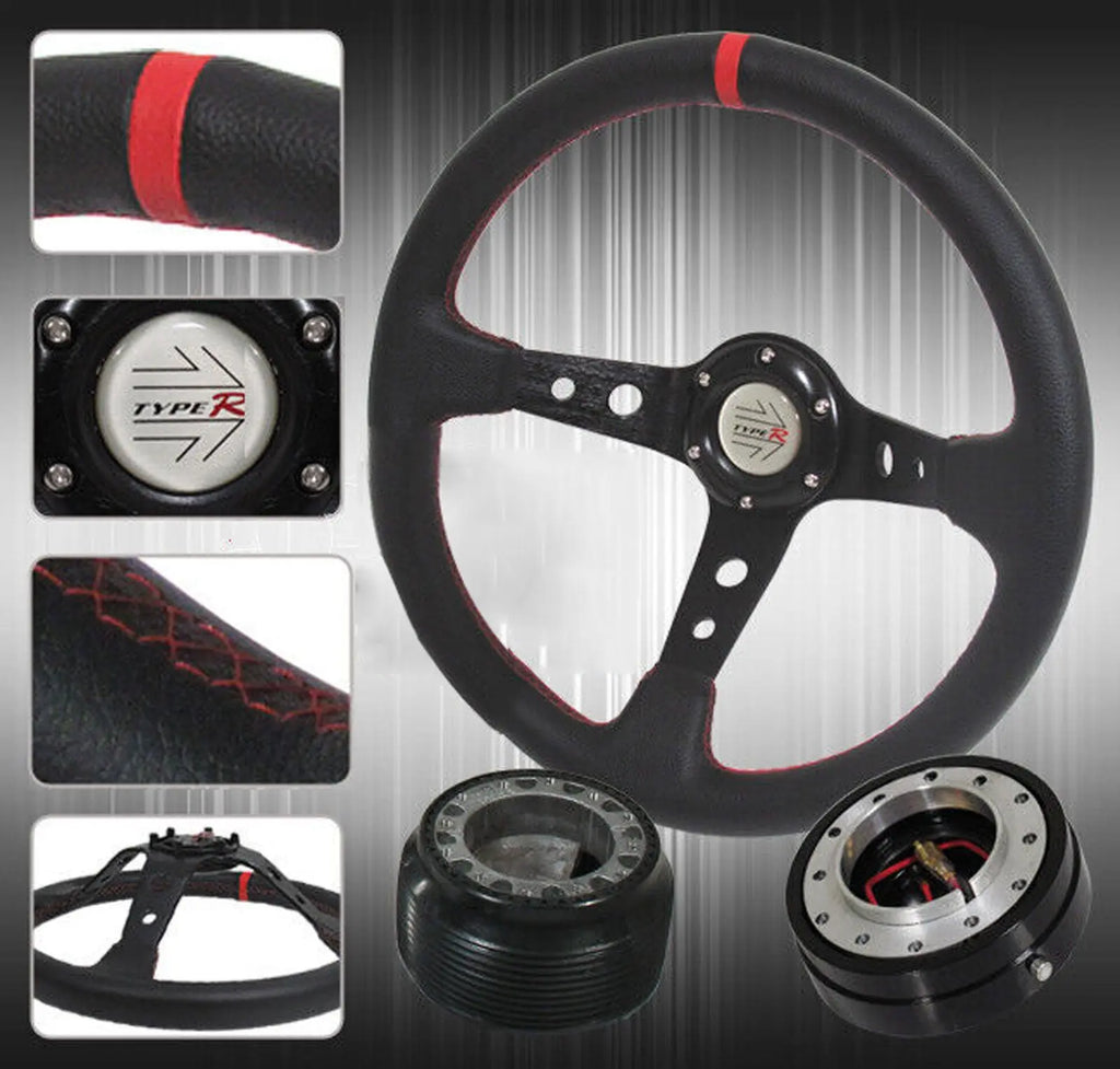 Civic Integra Crx Steering Wheel +Slim Quick Release + Hub Adapter + H Dynamic Performance Tuning
